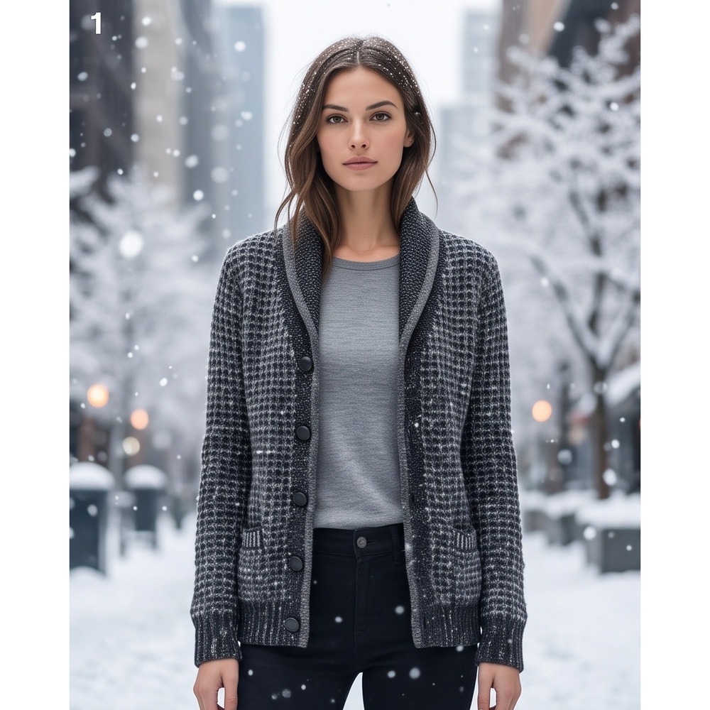 Rag & Bone Neiman Marcus Target XL Shawl Collar Cardigan Grey Wool Blend